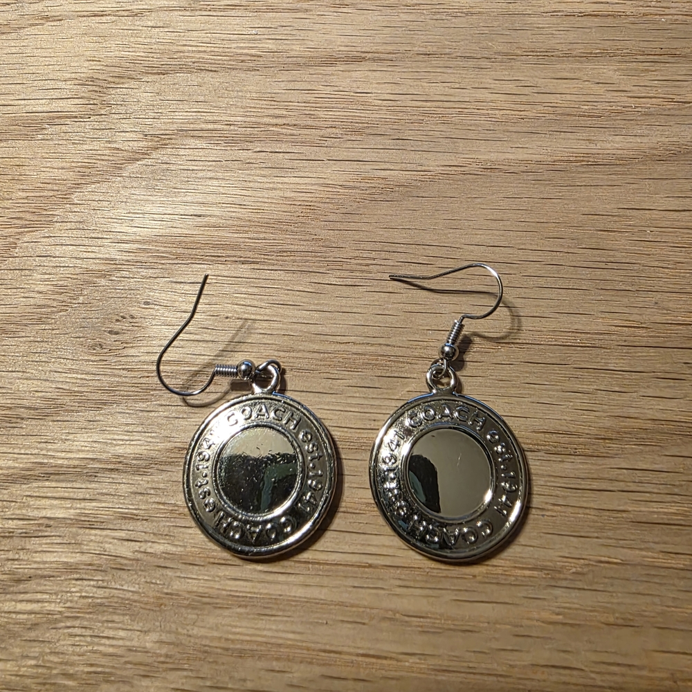 UPCYCLED Coach Silver Earrings